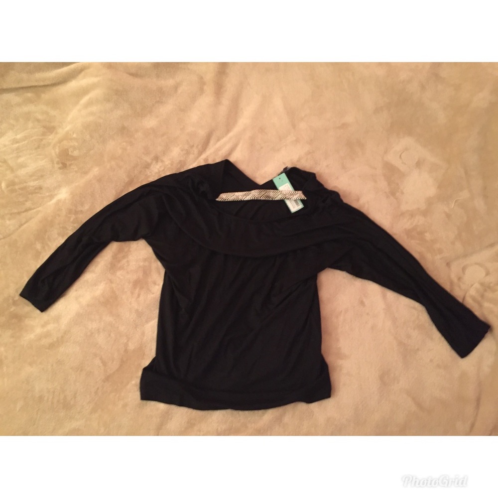 Stitch Fix Black Cross Bar Dolman Knit Top Small - Picture 2 of 3